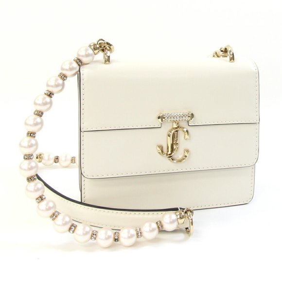 JIMMY CHOO White Leather Shoulder Bag - Picture 1 of 6